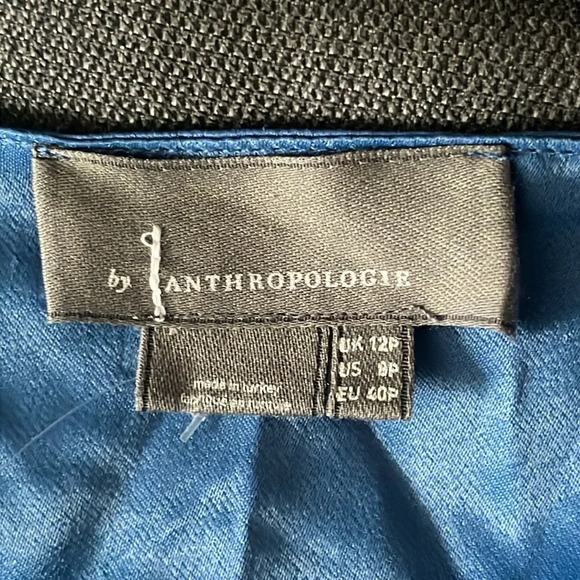 Anthropologie Royal Blue open back slip satin Mini Dress - Picture 10 of 16